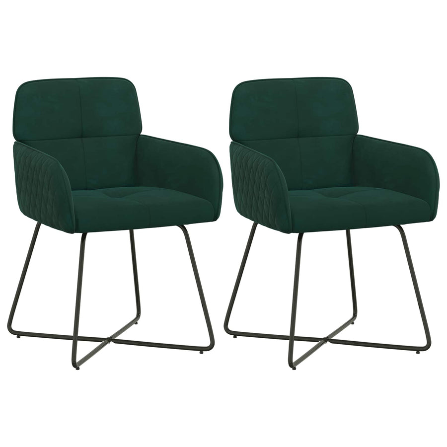 Eettafelstoelen 2 pcs fluweel Donkergroen 59 x 56,5 x 86 cm