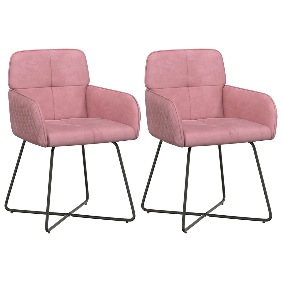 Eettafelstoelen 2 pcs fluweel Roze 59 x 56,5 x 86 cm