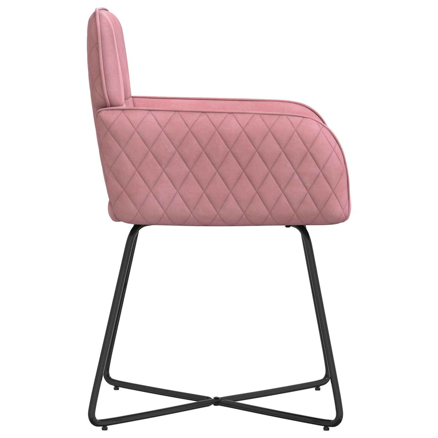 Eettafelstoelen 2 pcs fluweel Roze 59 x 56,5 x 86 cm