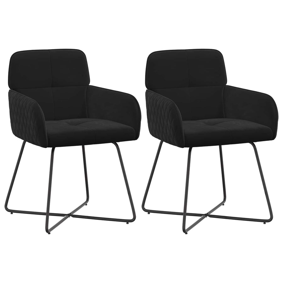 Eettafelstoelen 2 pcs fluweel Zwart 59 x 56,5 x 86 cm