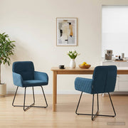 Eetkamerstoelen 2 stuks fluweel blauw 59x56,5x86 cm