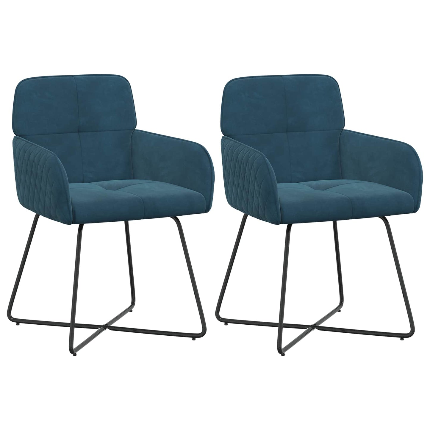 Eettafelstoelen 2 pcs fluweel Blauw 59 x 56,5 x 86 cm