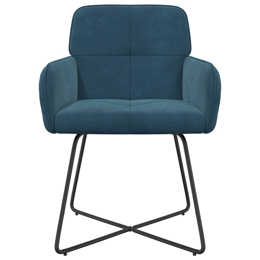 Eettafelstoelen 2 pcs fluweel Blauw 59 x 56,5 x 86 cm