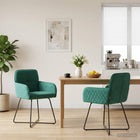 Eettafelstoelen 2 pcs fluweel Turquoise 59 x 56,5 x 86 cm