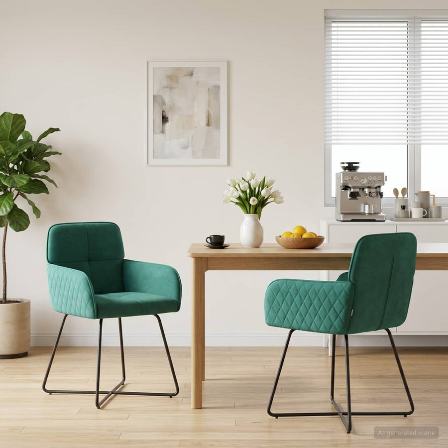 Eettafelstoelen 2 pcs fluweel Turquoise 59 x 56,5 x 86 cm