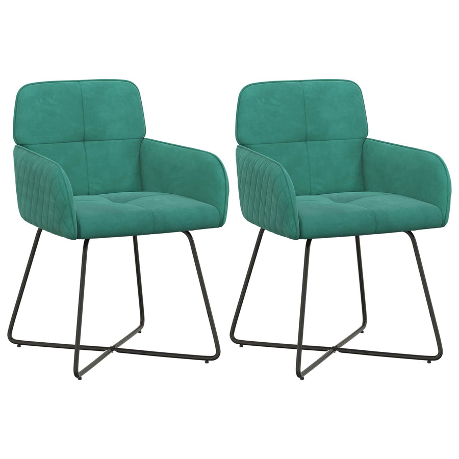 Eettafelstoelen 2 pcs fluweel Turquoise 59 x 56,5 x 86 cm