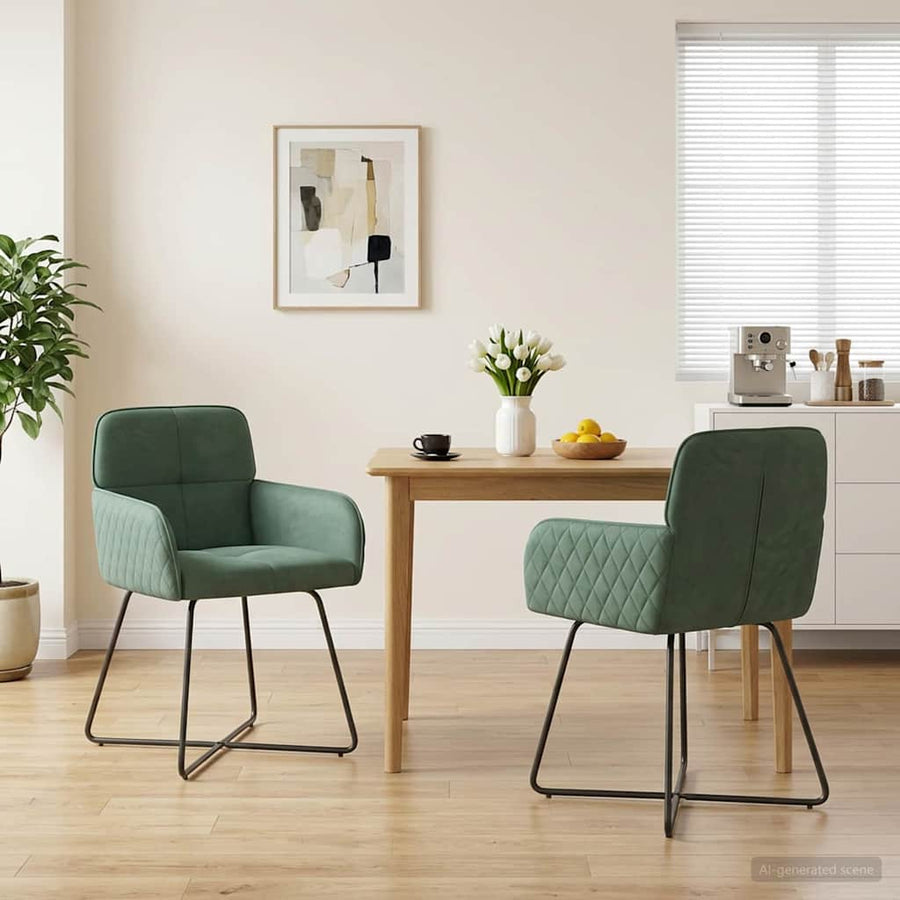 Eettafelstoelen 2 pcs fluweel Zeegroen 59 x 56,5 x 86 cm