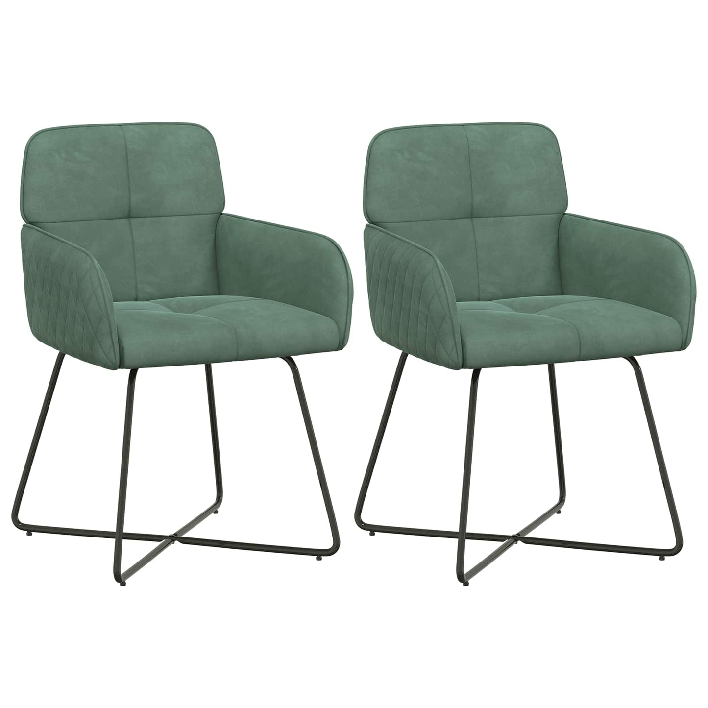 Eettafelstoelen 2 pcs fluweel Zeegroen 59 x 56,5 x 86 cm