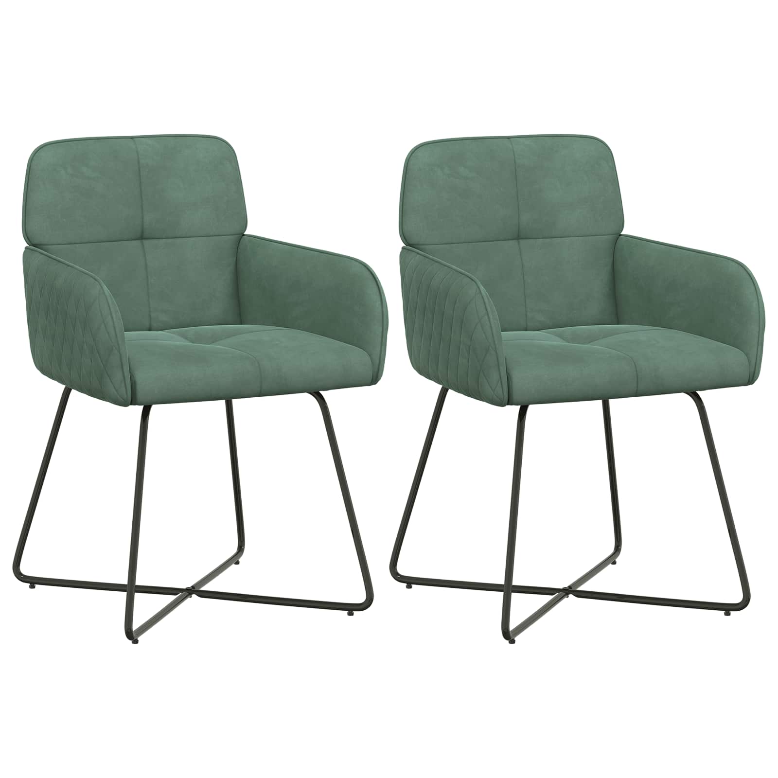 Eettafelstoelen 2 pcs fluweel Zeegroen 59 x 56,5 x 86 cm
