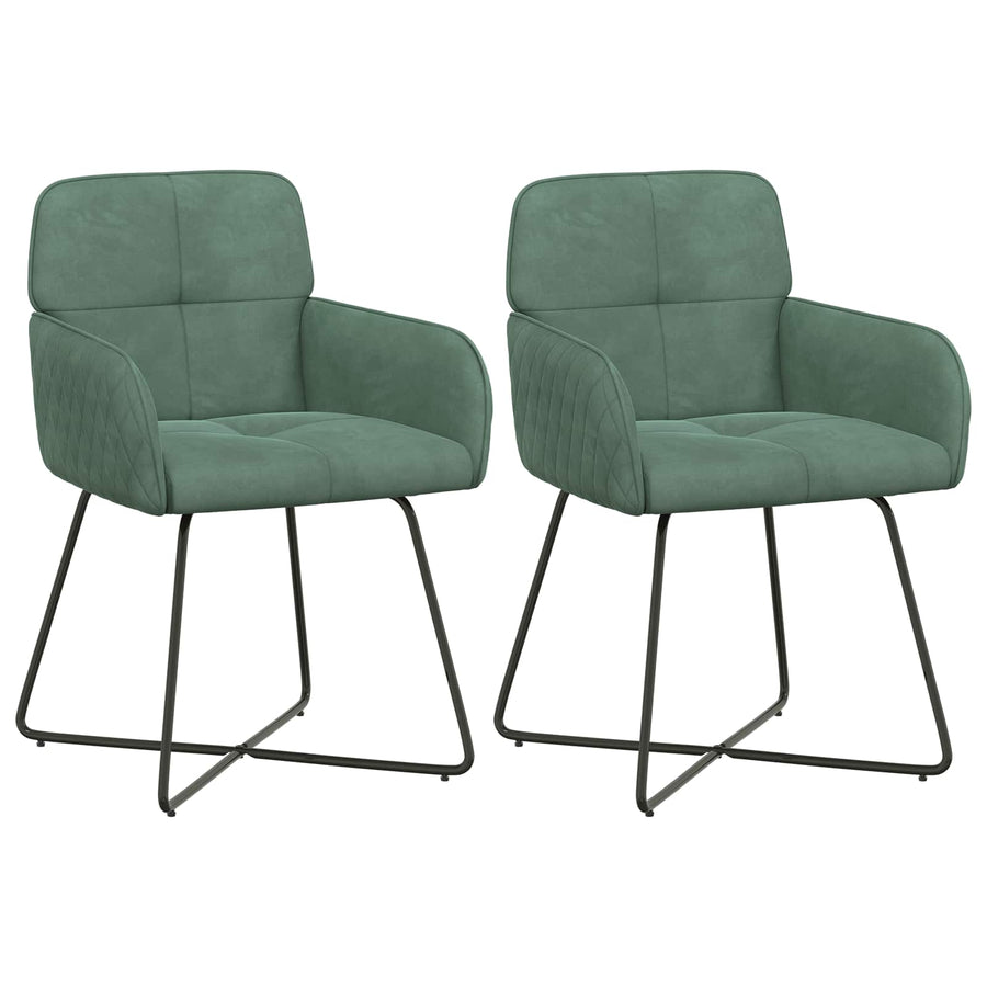 Eettafelstoelen 2 pcs fluweel Zeegroen 59 x 56,5 x 86 cm