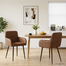 Eettafelstoelen 2 pcs Nep Suede Leer Bruin 59 x 56,5 x 85 cm