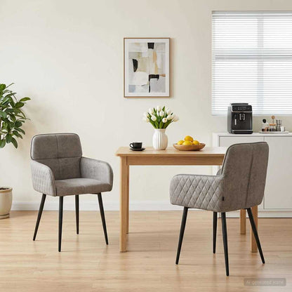Eettafelstoelen 2 pcs Nep Suede Leer Lichtgrijs 59x56,5x85cm