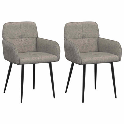 Eettafelstoelen 2 pcs Nep Suede Leer Lichtgrijs 59x56,5x85cm