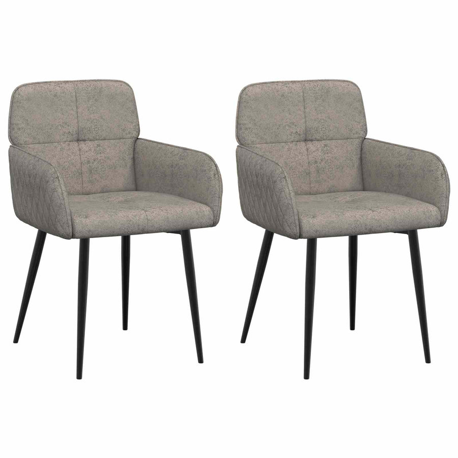 Eettafelstoelen 2 pcs Nep Suede Leer Lichtgrijs 59x56,5x85cm