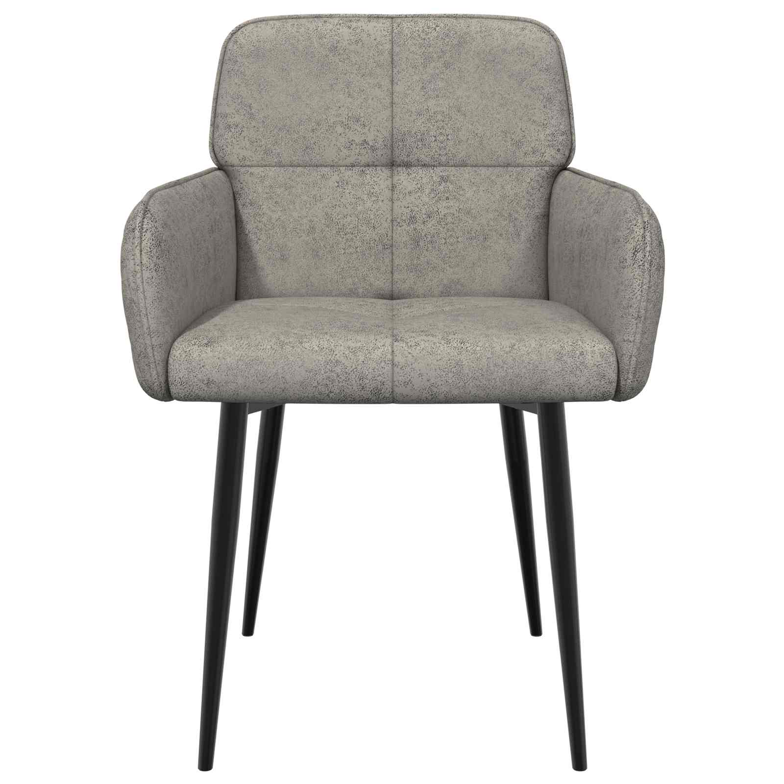 Eettafelstoelen 2 pcs Nep Suede Leer Lichtgrijs 59x56,5x85cm