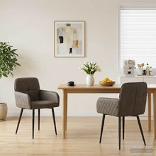 Eettafelstoelen 2 pcs Nep Suede Leer Donkergrijs 59x56,5x85cm