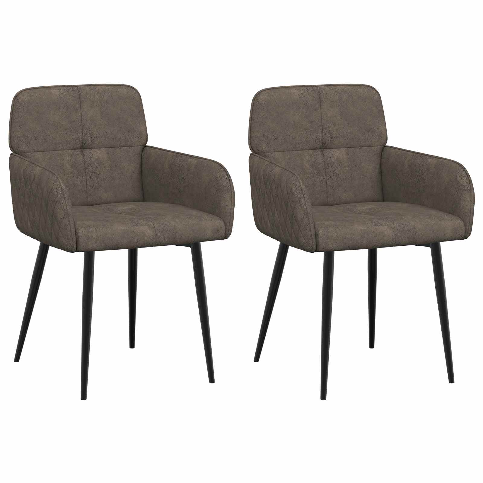 Eettafelstoelen 2 pcs Nep Suede Leer Donkergrijs 59x56,5x85cm