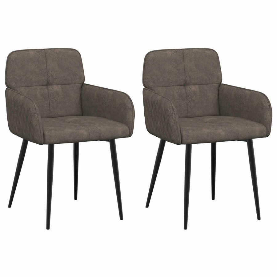 Eettafelstoelen 2 pcs Nep Suede Leer Donkergrijs 59x56,5x85cm