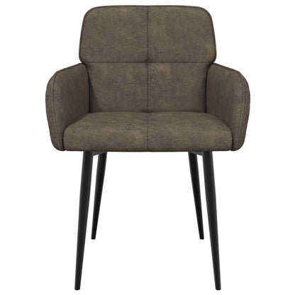 Eettafelstoelen 2 pcs Nep Suede Leer Donkergrijs 59x56,5x85cm