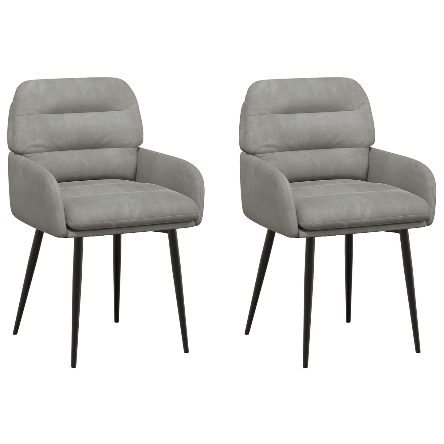 Eettafelstoelen 2 pcs fluweel Lichtgrijs 59 x 59,5 x 90 cm