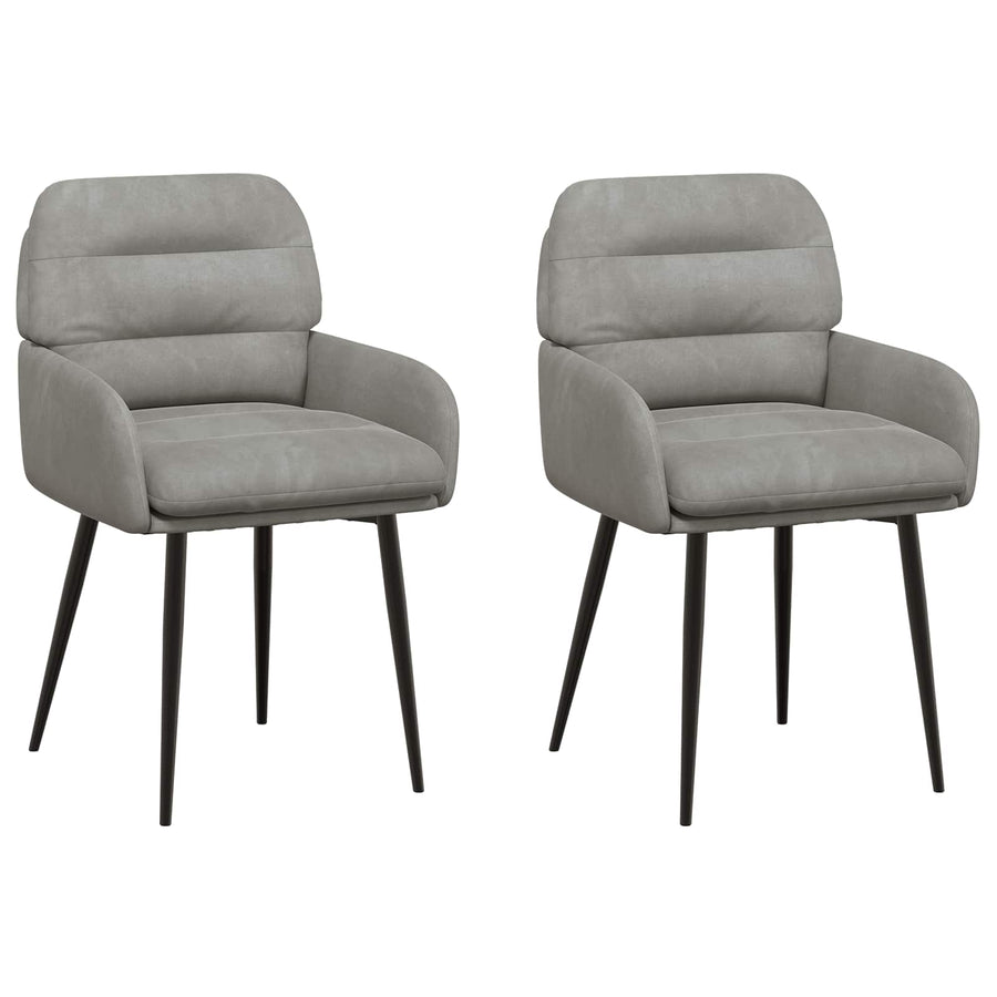 Eettafelstoelen 2 pcs fluweel Lichtgrijs 59 x 59,5 x 90 cm
