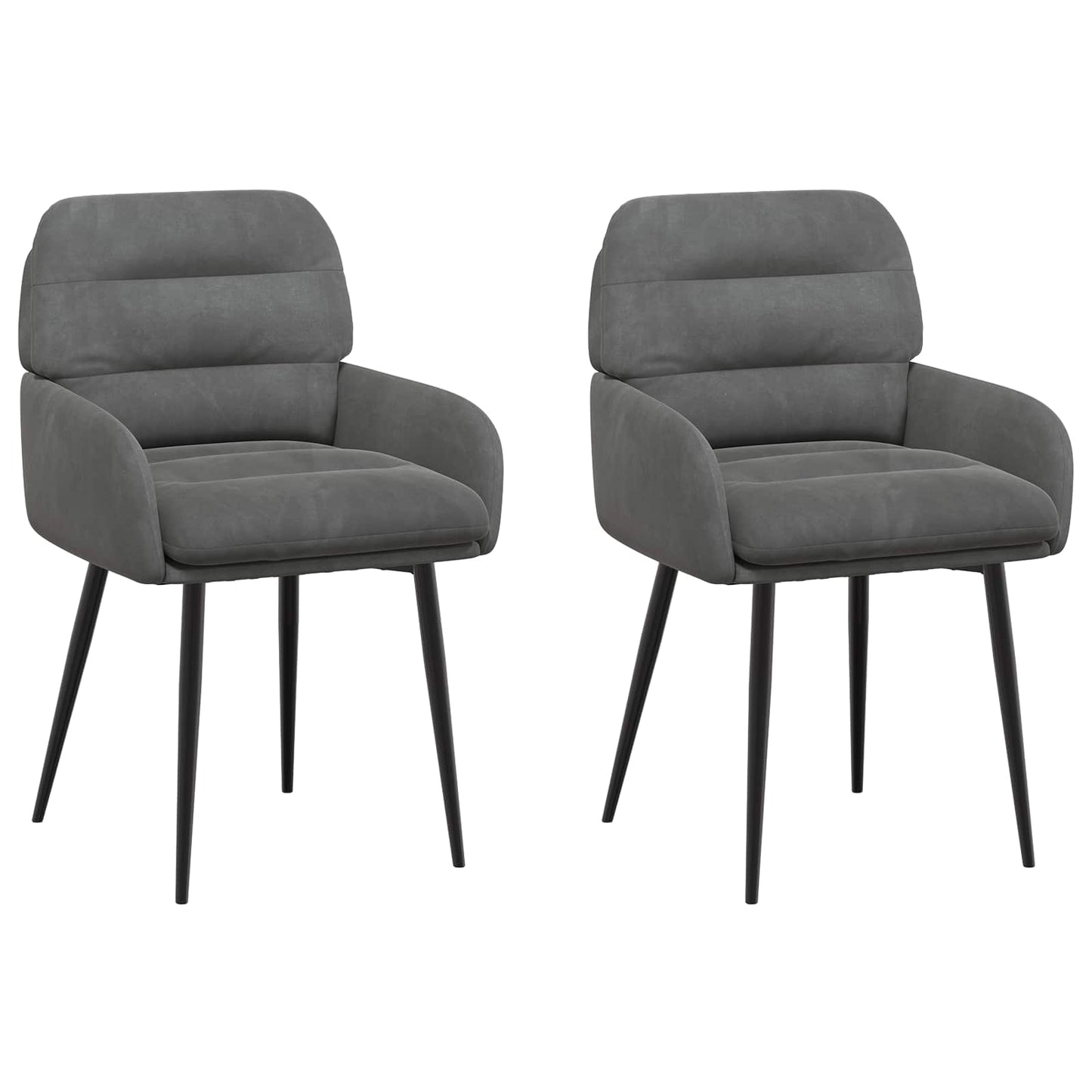 Eettafelstoelen 2 pcs fluweel Donkergrijs 59 x 59,5 x 90 cm