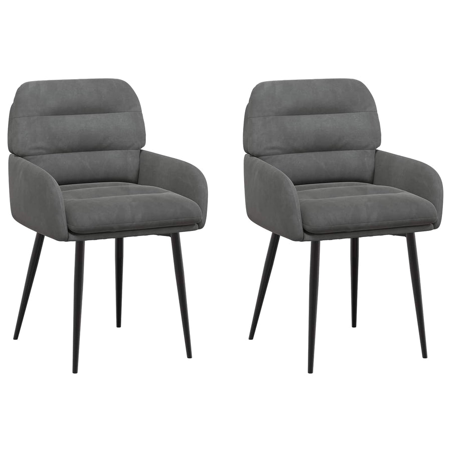 Eettafelstoelen 2 pcs fluweel Donkergrijs 59 x 59,5 x 90 cm