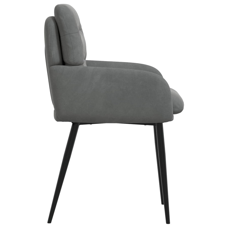 Eettafelstoelen 2 pcs fluweel Donkergrijs 59 x 59,5 x 90 cm