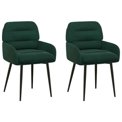 Eettafelstoelen 2 pcs fluweel Donkergroen 59 x 59,5 x 90 cm