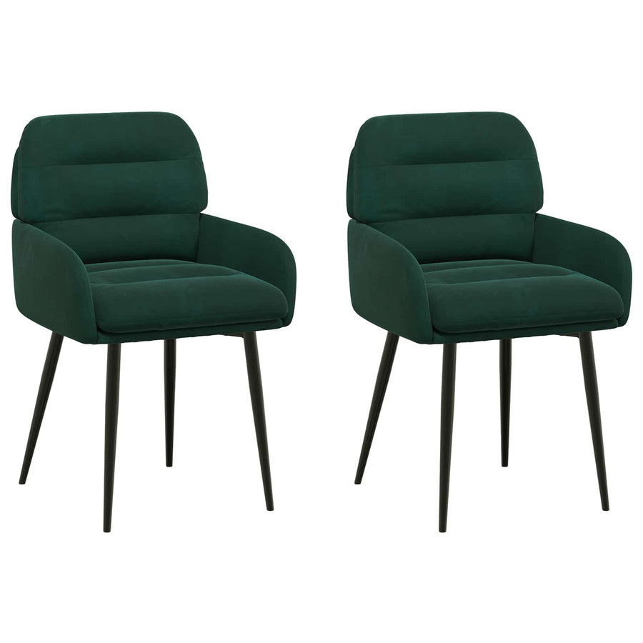 Eettafelstoelen 2 pcs fluweel Donkergroen 59 x 59,5 x 90 cm