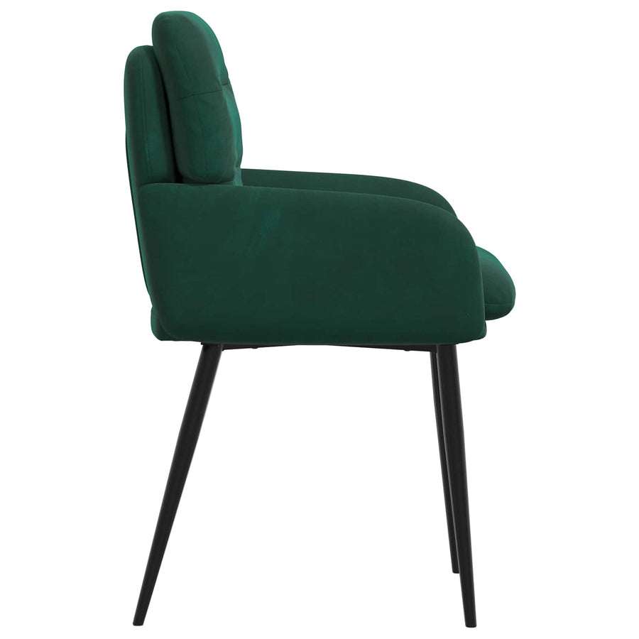 Eettafelstoelen 2 pcs fluweel Donkergroen 59 x 59,5 x 90 cm