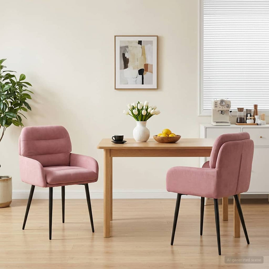 Eettafelstoelen 2 pcs fluweel Roze 59 x 59,5 x 90 cm