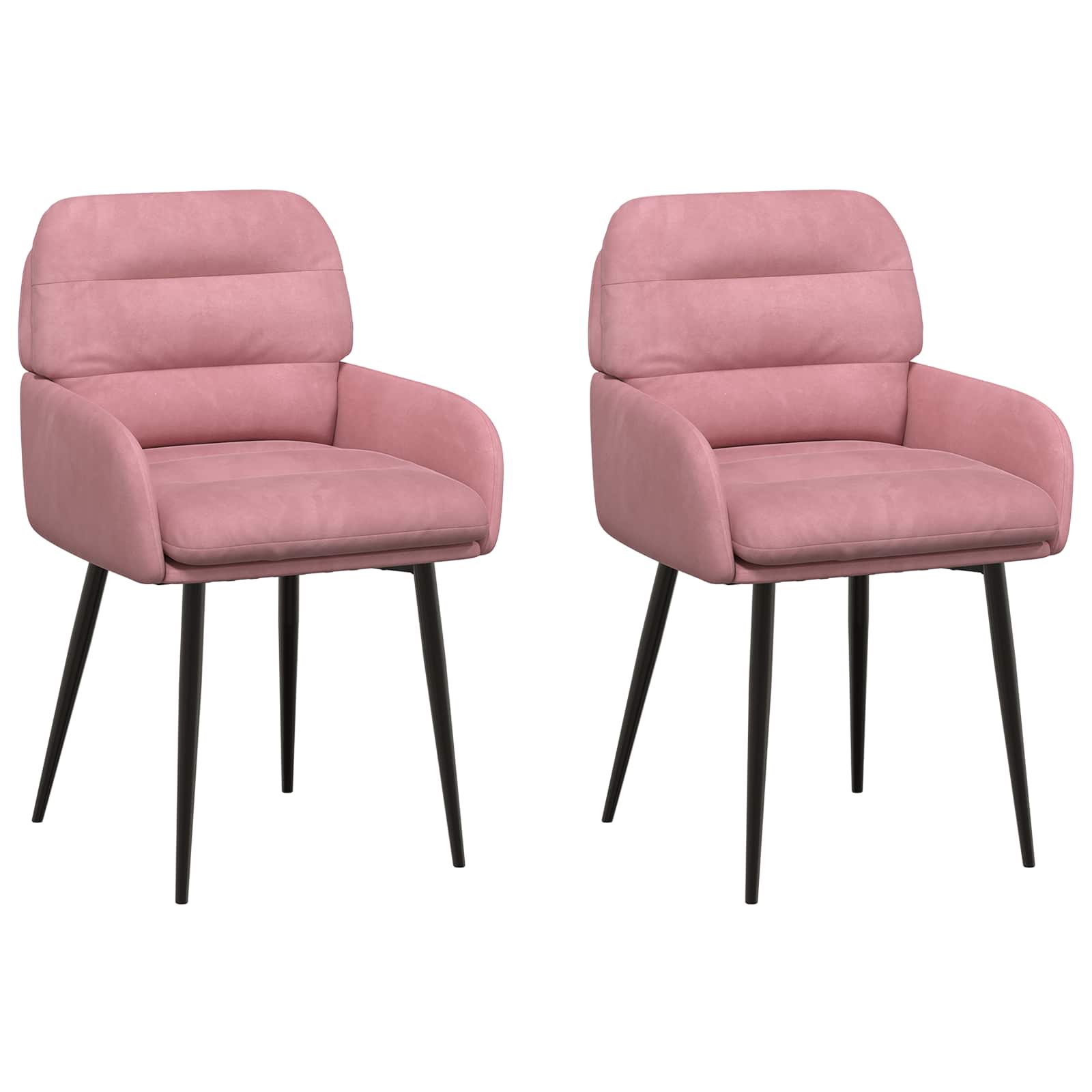 Eettafelstoelen 2 pcs fluweel Roze 59 x 59,5 x 90 cm