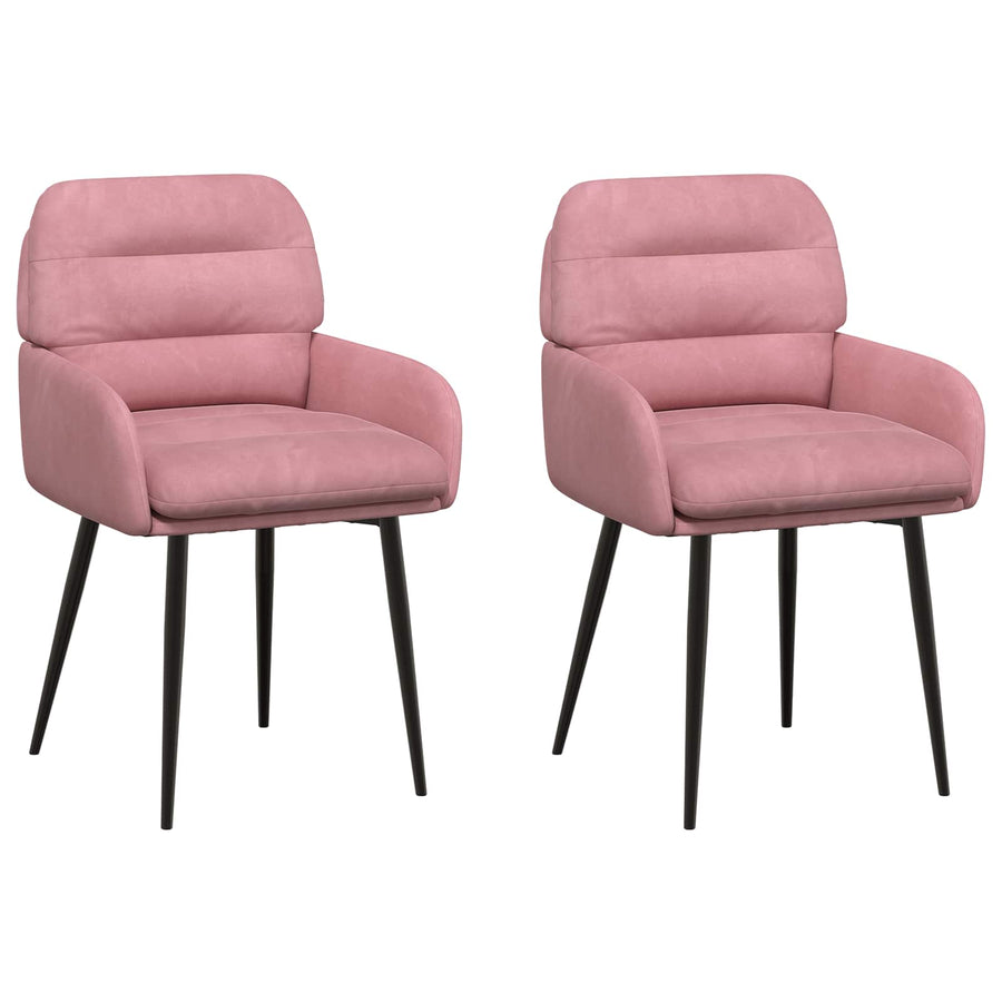 Eettafelstoelen 2 pcs fluweel Roze 59 x 59,5 x 90 cm