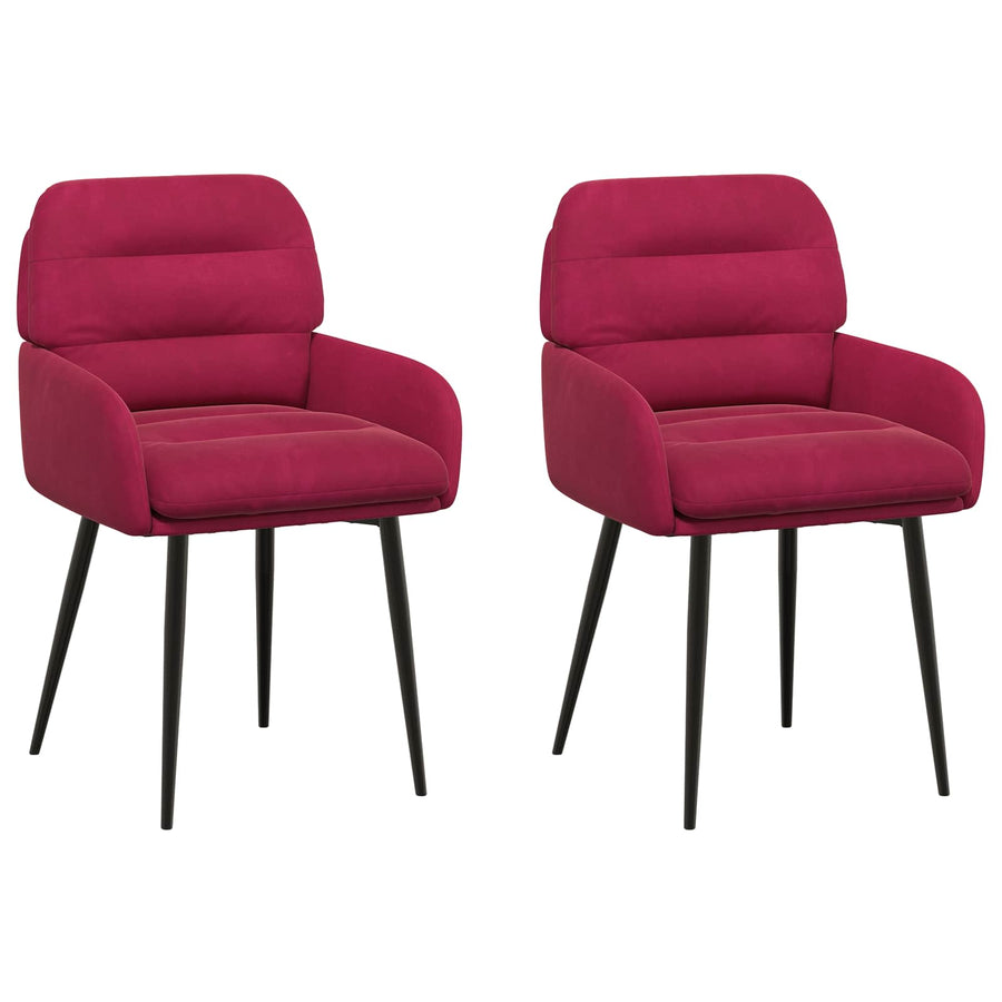 Eettafelstoelen 2 pcs fluweel Wijnrood 59 x 59,5 x 90 cm
