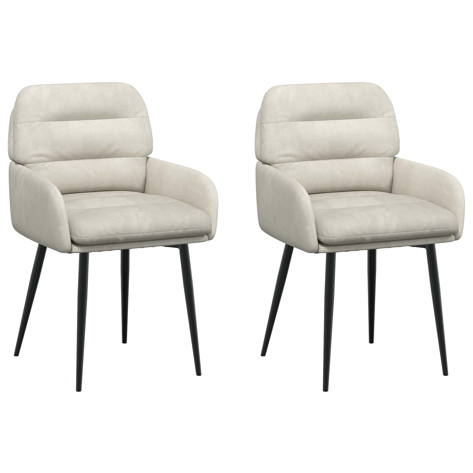 Eettafelstoelen 2 pcs fluweel Crèmekleurig 59 x 59,5 x 90 cm