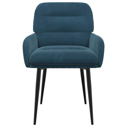 Eettafelstoelen 2 pcs fluweel Blauw 59 x 59,5 x 90 cm