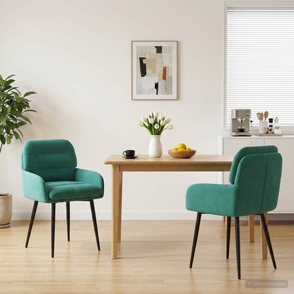 Eettafelstoelen 2 pcs fluweel Turquoise 59 x 59,5 x 90 cm