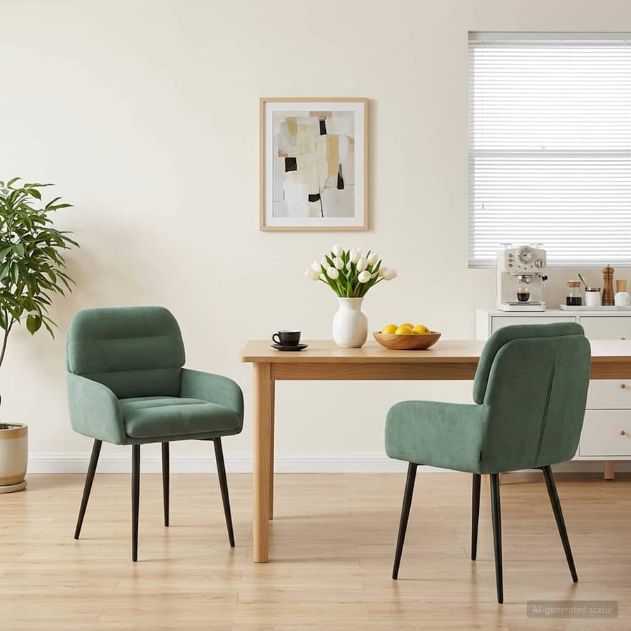 Eettafelstoelen 2 pcs fluweel Zeegroen 59 x 59,5 x 90 cm