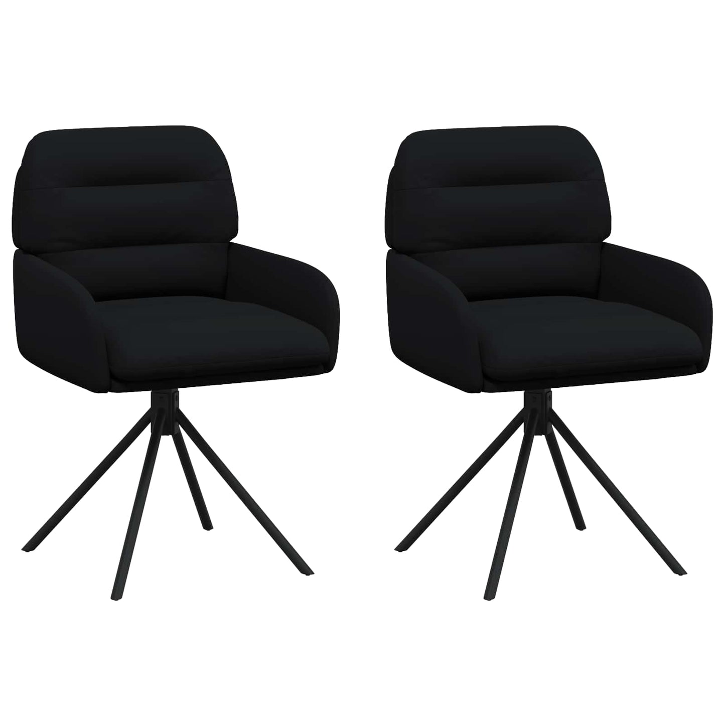 Draai Eetstoelen 2 pcs Kunstleer Zwart 59 x 59,5 x 90 cm