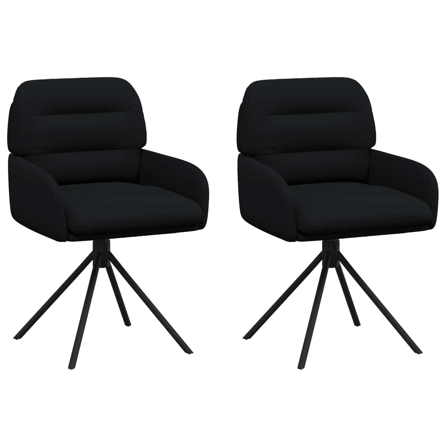 Draai Eetstoelen 2 pcs Kunstleer Zwart 59 x 59,5 x 90 cm