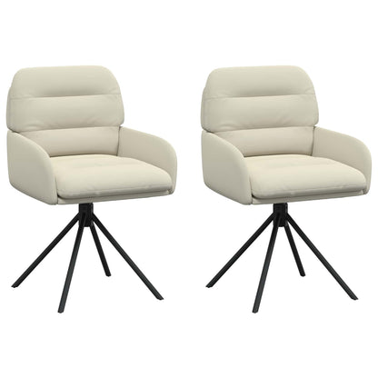 Draai Eetstoelen 2 pcs Kunstleer Crèmekleurig 59 x 59,5 x 90 cm