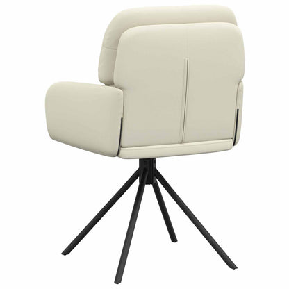 Draai Eetstoelen 2 pcs Kunstleer Crèmekleurig 59 x 59,5 x 90 cm