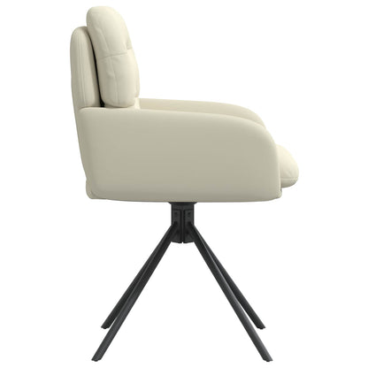 Draai Eetstoelen 2 pcs Kunstleer Crèmekleurig 59 x 59,5 x 90 cm