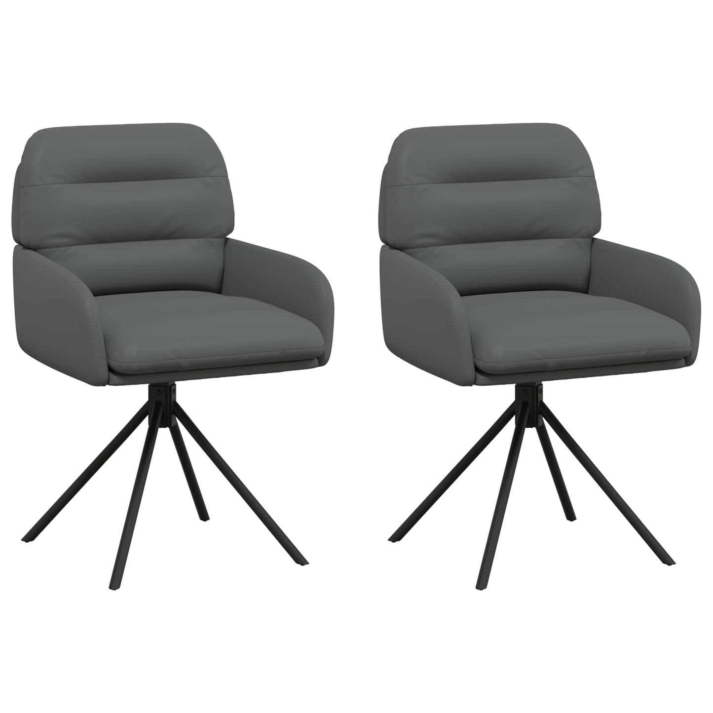 Draai Eetstoelen 2 pcs Kunstleer Grijs 59 x 59,5 x 90 cm