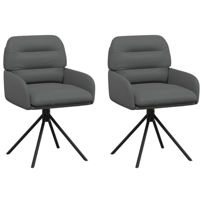 Draai Eetstoelen 2 pcs Kunstleer Grijs 59 x 59,5 x 90 cm