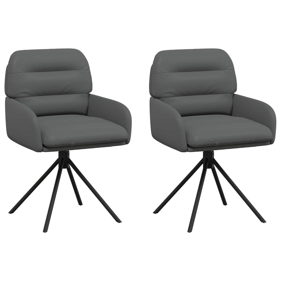 Draai Eetstoelen 2 pcs Kunstleer Grijs 59 x 59,5 x 90 cm
