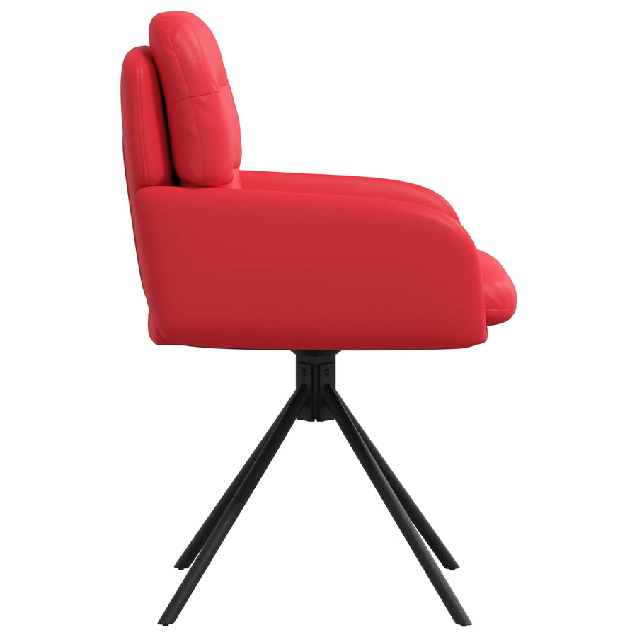 Draai Eetstoelen 2 pcs Kunstleer Rood 59 x 59,5 x 90 cm