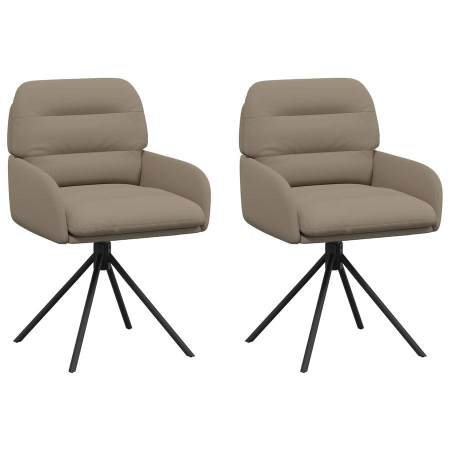 Draai Eetstoelen 2 pcs Kunstleer Cappuccino 59x59,5x90cm