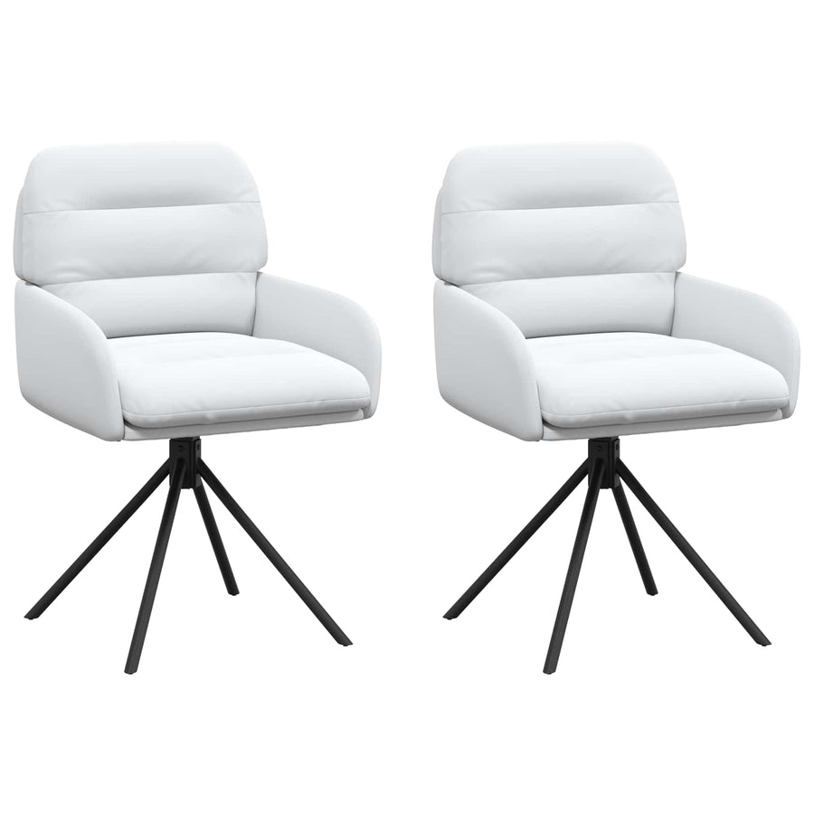 Draai Eetstoelen 2 pcs Kunstleer Wit 59 x 59,5 x 90 cm